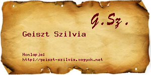 Geiszt Szilvia névjegykártya